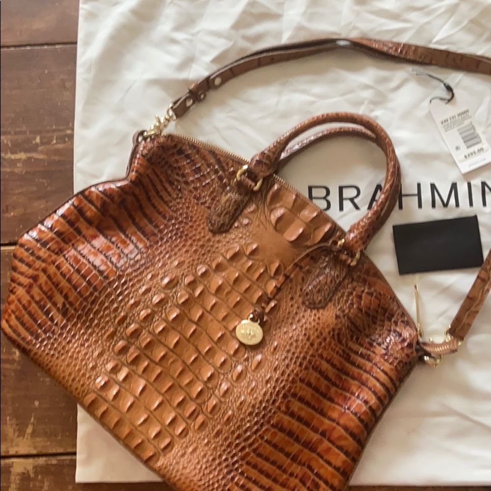 Brahmin Large Satchel Toasted Almond Leather